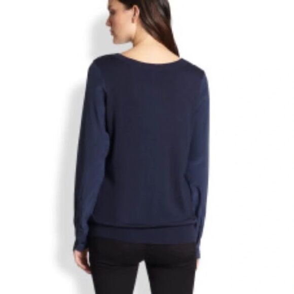 Joie Kelsea Silk & Cashmere Blend Sweater Blouse Blue Size Medium - Picture 11 of 11